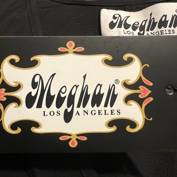 NWT Meghan LA Women’s 70’s Venus Black Maxi Dress with Bell Sleeves Size Small - Picture 11 of 11